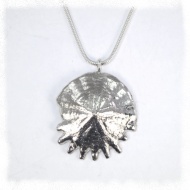 Solid sterling silver echinoid pendant